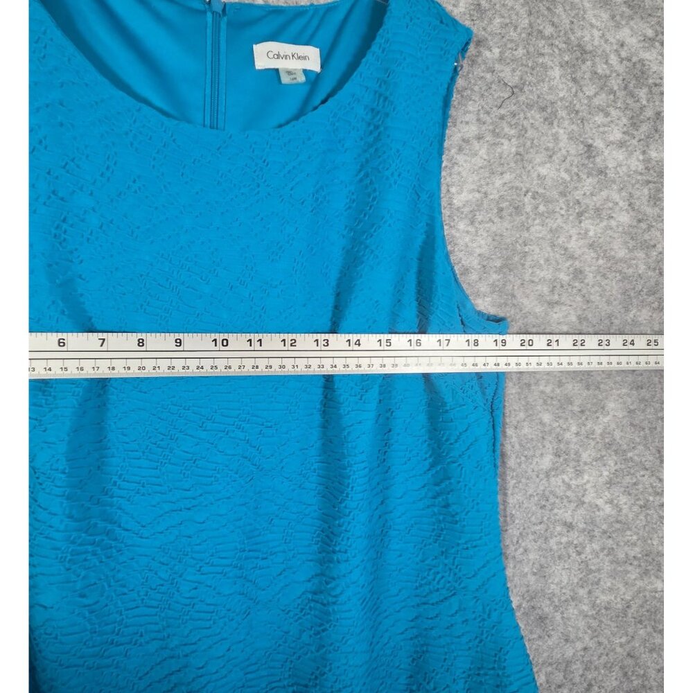 Calvin Klein Sheath Dress Mini Sleeveless Women's Size 16W Tourquoise Office - Picture 2 of 7